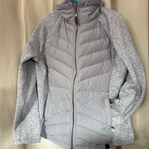 L.L. Bean Light Gray Quilted & Heathered Jacket